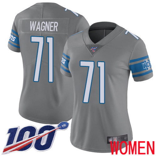 Detroit Lions Limited Steel Women Ricky Wagner Jersey NFL Football #71 100th Season Rush Vapor Untouchable->women nfl jersey->Women Jersey